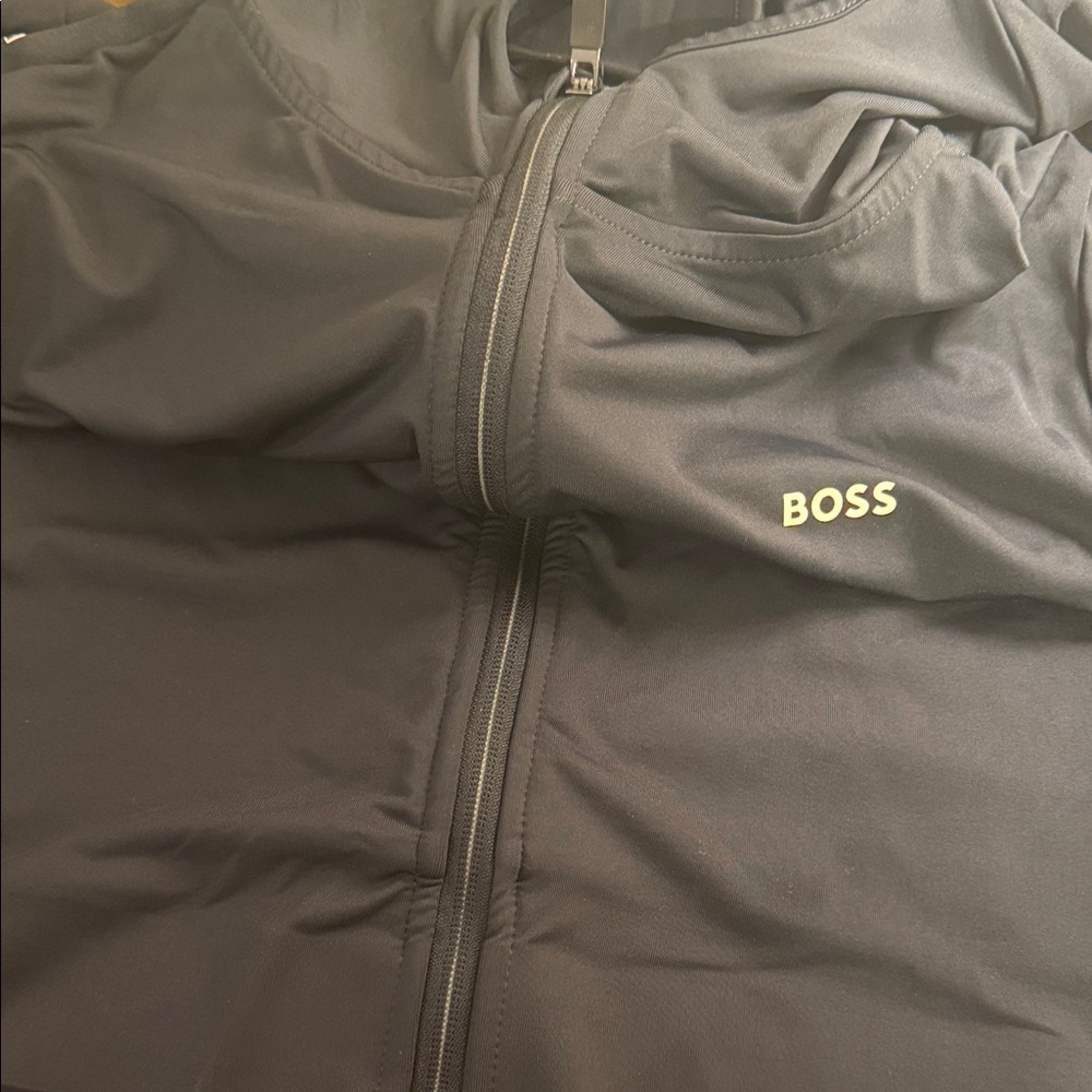BOSS Men's Black Zip-Up Hooded Jacket - Picture 4 of 8
